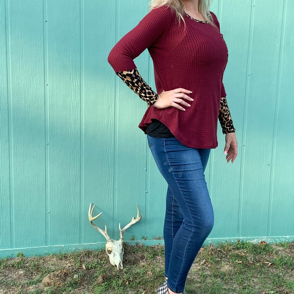 Burgundy Animal Blouse